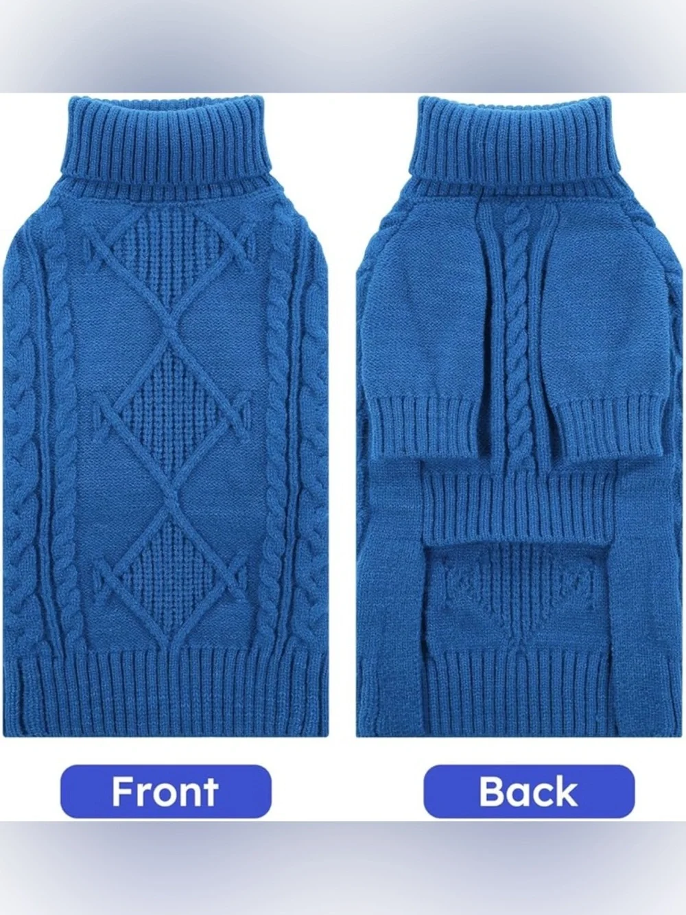 ASENKU Dog Sweater, Size M. Features a beautiful cornflower-blue color. This war
